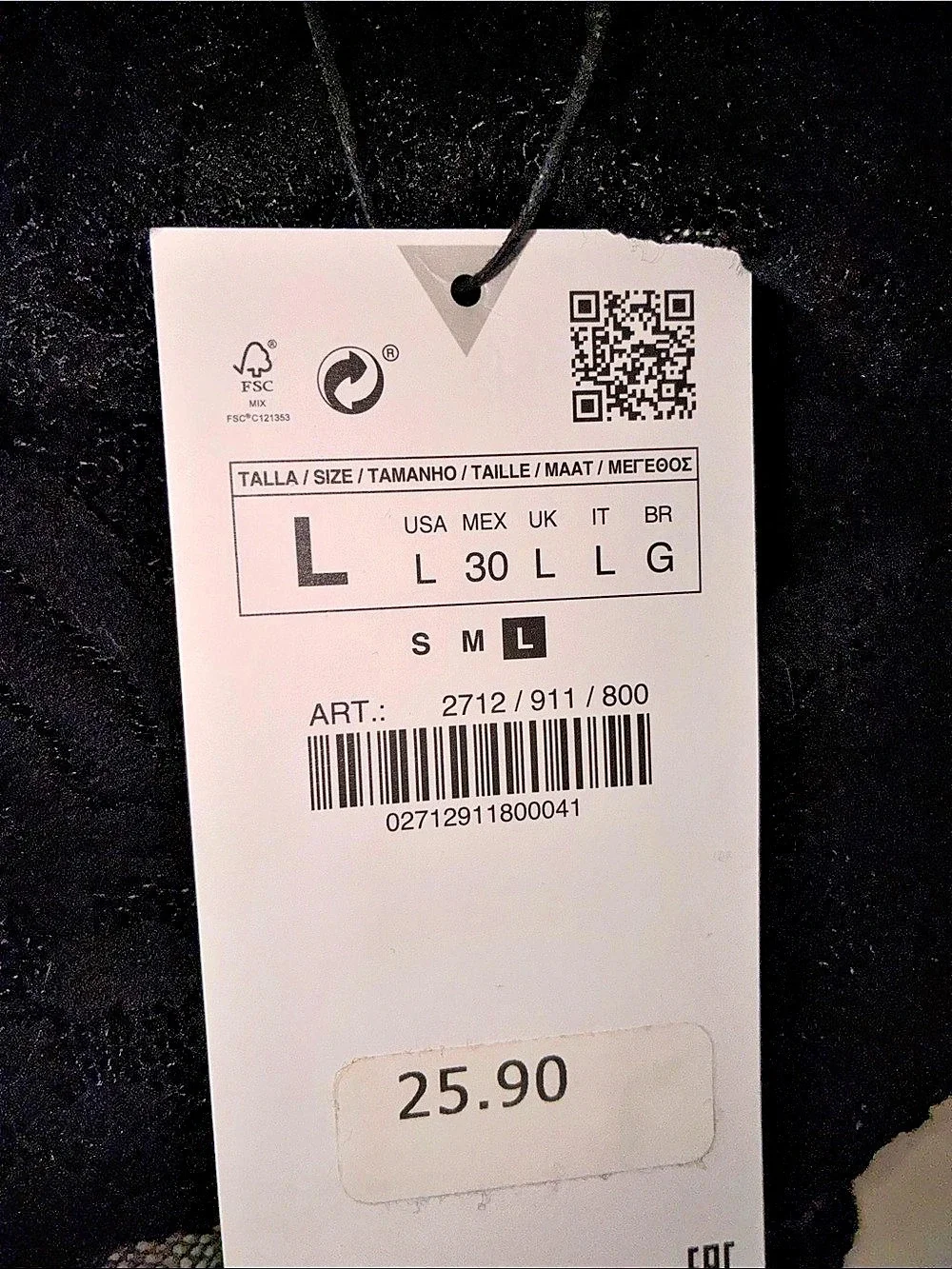 Zara Black Sheer Lace Long Sleeve Crop Top- size Large